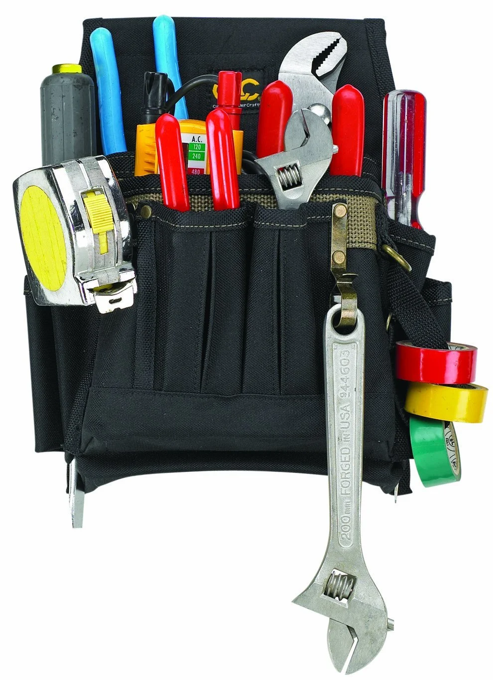 CLC 1505 Electrician's Tool Pouch 10 Pockets Wiring Tools