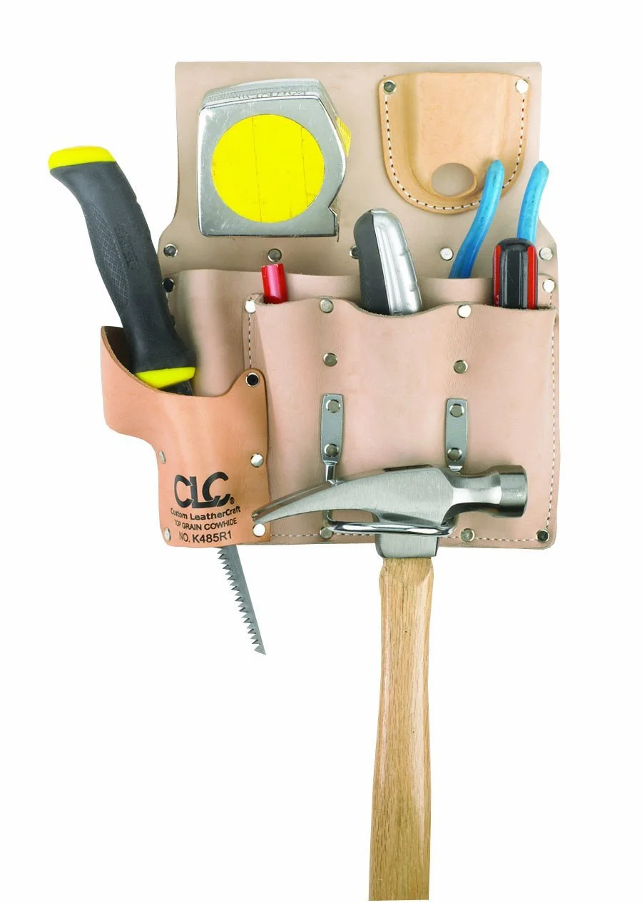 CLC K485R1 Standard Drywaller's Tool Pouch Leather Tan 7-Pocket Durable Work Pouch