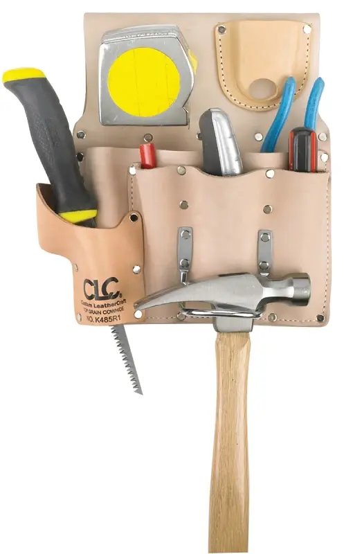 CLC Tool Works Series K485R1 Tool Pouch, 8-Pocket, Leather, Tan, 2-1/2 W, 10.6 H