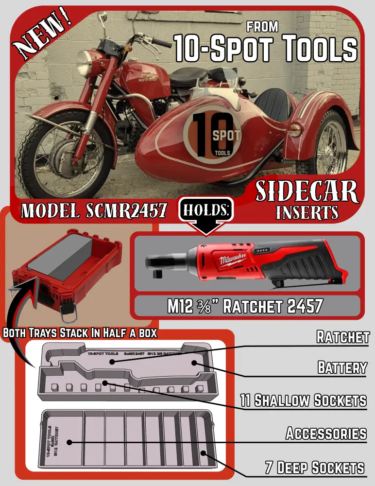 Packout SideCar Insert M12 3/8" Ratchet (ScMR2457) (Wall Anchor Included)