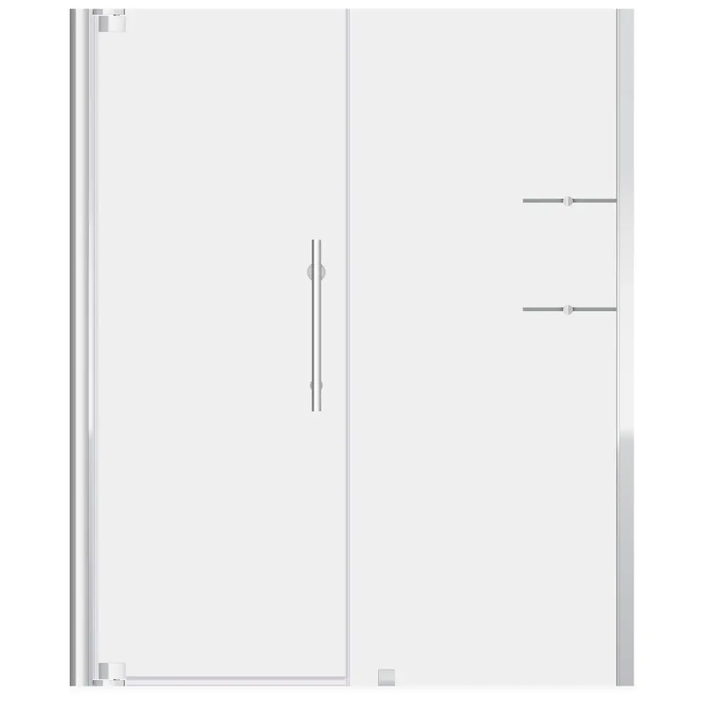63-65 W x 72 H Swing-Out Shower Door ULTRA-G Shiny metal