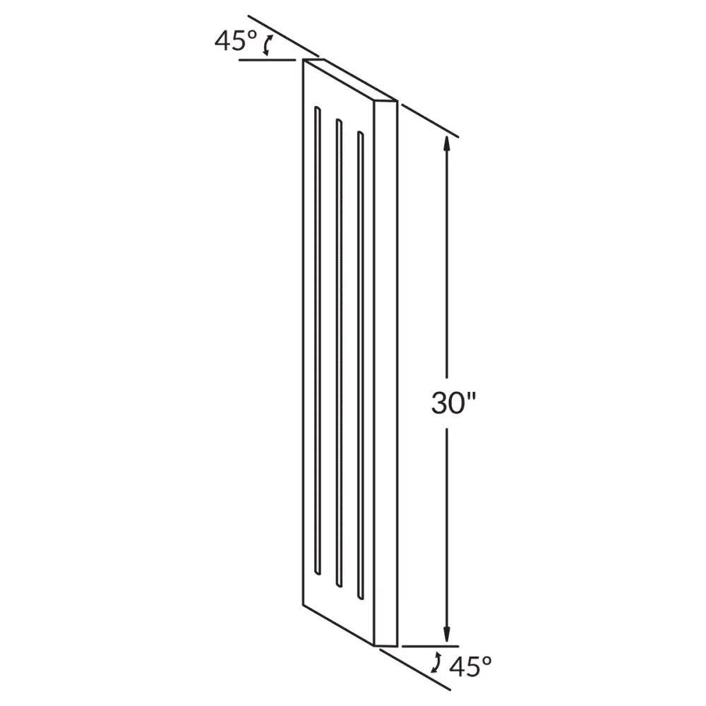 Angle Fluted Filler F530A45 Alpina Alabaster LessCare 3 . width 30 . height