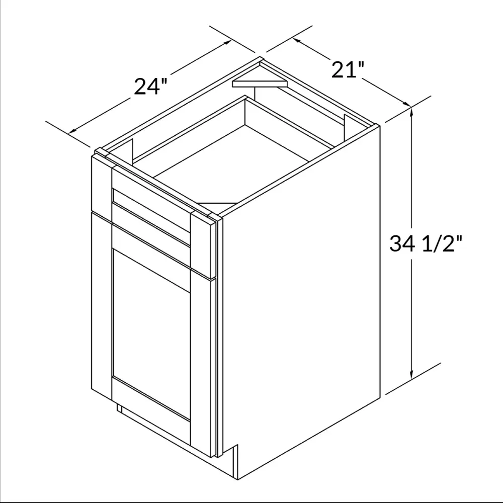 Base Kitchen Cabinet B21 Danbury Indigo LessCare 21 . width 34.5 . height 24 . depth