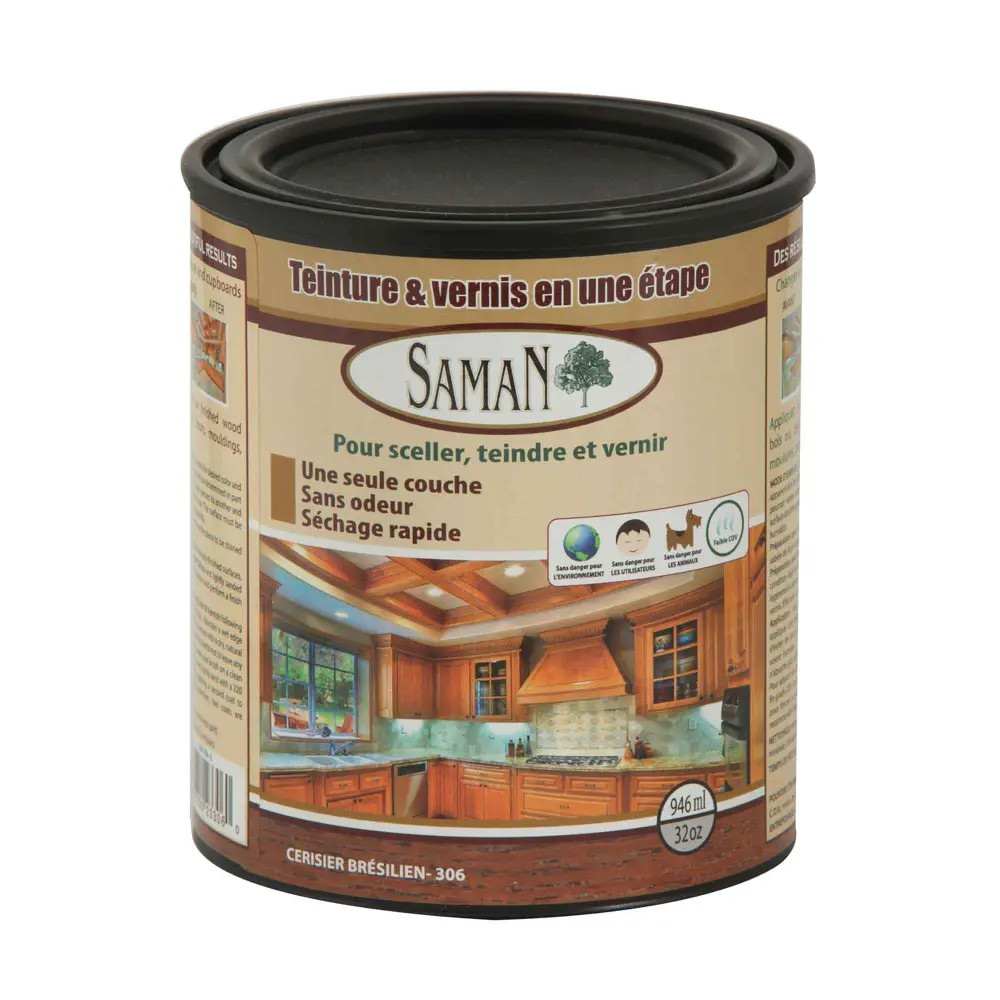 Brazilian Cherry One Step Wood Stain and Varnish, 946 ml