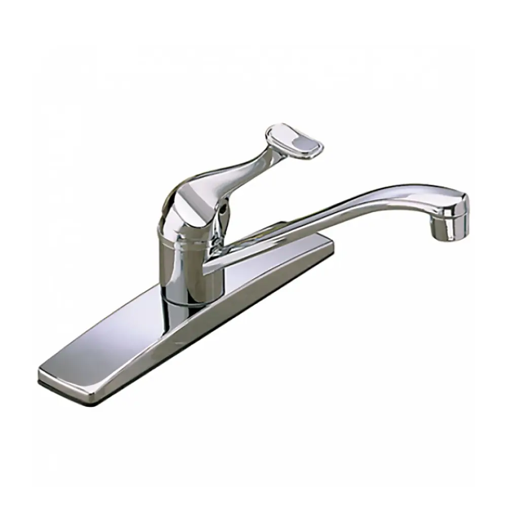 Essence Single Lever 8" C/C Kitchen Faucet 3 Hole Mount, Shiny metal Easy Installation