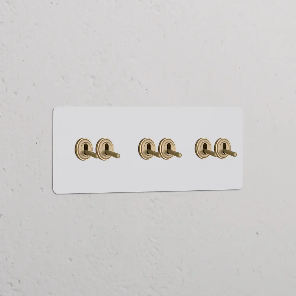 Kew Three-way 6x Toggle Switch - Paintable Antique Brass