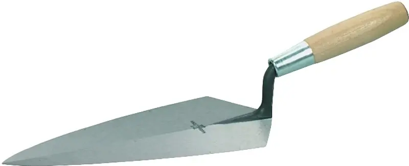 Marshalltown 19 11 Brick Trowel, 11 L Blade, 5-1/2 W Blade, Chromed Blade, Wood Handle