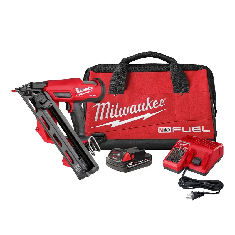 Milwaukee M18 FUEL 2839-21CT Finish Nailer Kit, Battery Included, 18 V, 110 Magazine, 34 deg Collation, 15 ga Nail