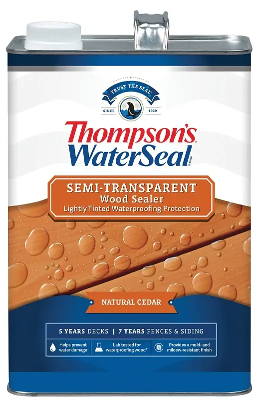 Thompson's WaterSeal TH.092601-16 Wood Sealer, Semi-Transparent, Liquid, Real Cedar, 1 gal