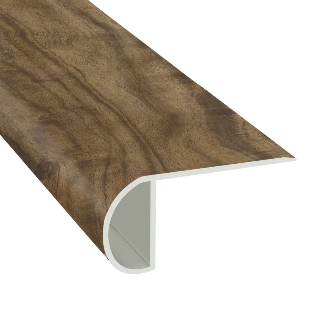 Tiger Acacia 1.03 . Chunky x 2.23 . Width x 94 . Length Vinyl Overlap Stair Nose Molding