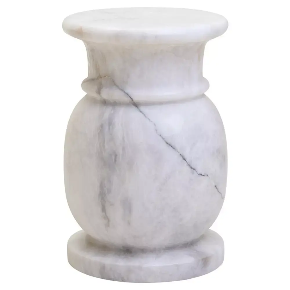 Zoro White Marble Stool & Side Table