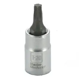 T-20 Torx Bit Socket 1/4-Inch Drive Precision Screwdriver and Power Tools Master Mechanic