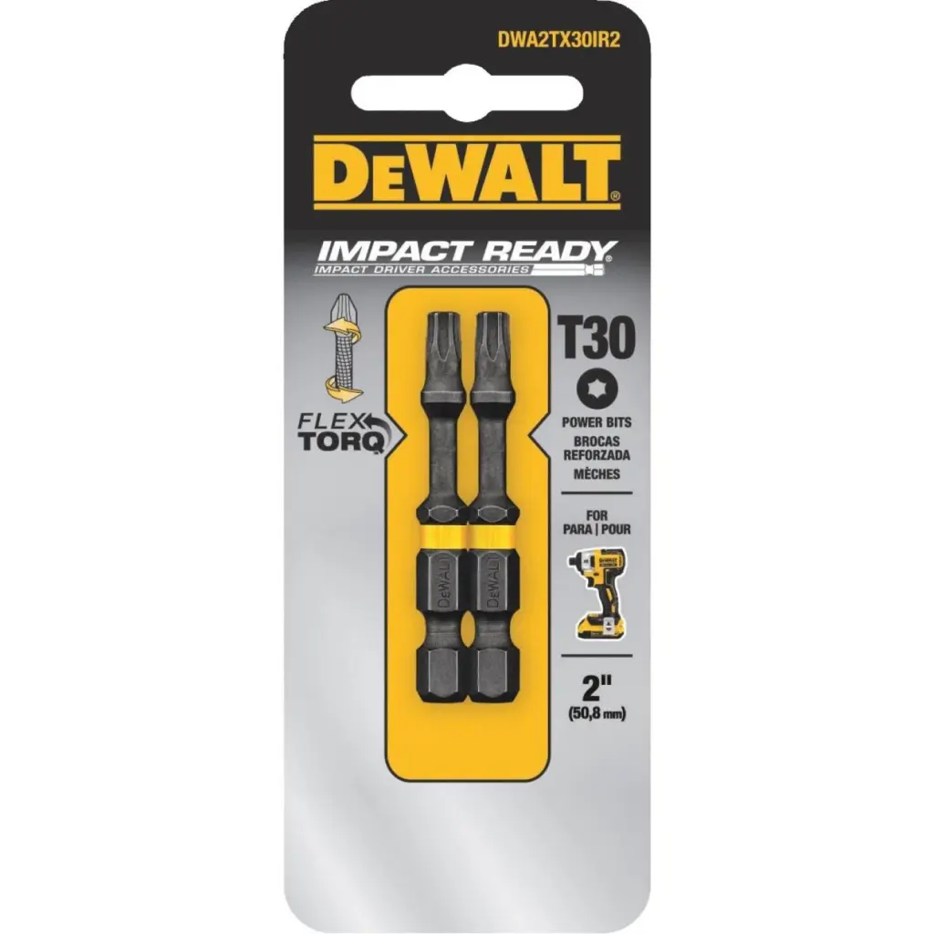DeWalt FlexTorq 2-Inch T30 TORX Power Impact Screwdriver Bit 2-Pack