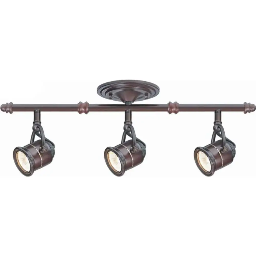 Hampton Bay 3-Light Antique Copper-brown Ceiling Bar Track Lighting Kit Damaged Box