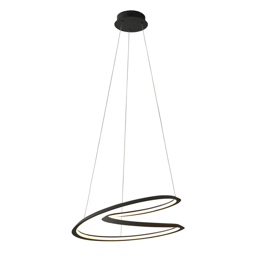 Staten Hanging Curved Pendant Light - Midnight