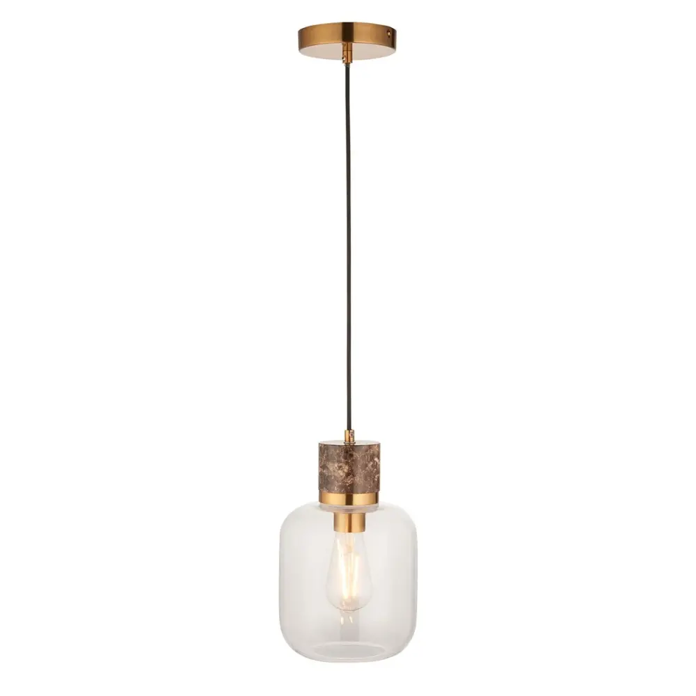 Travi Emperador Marble 1 Pendant Light - Onyx Brown
