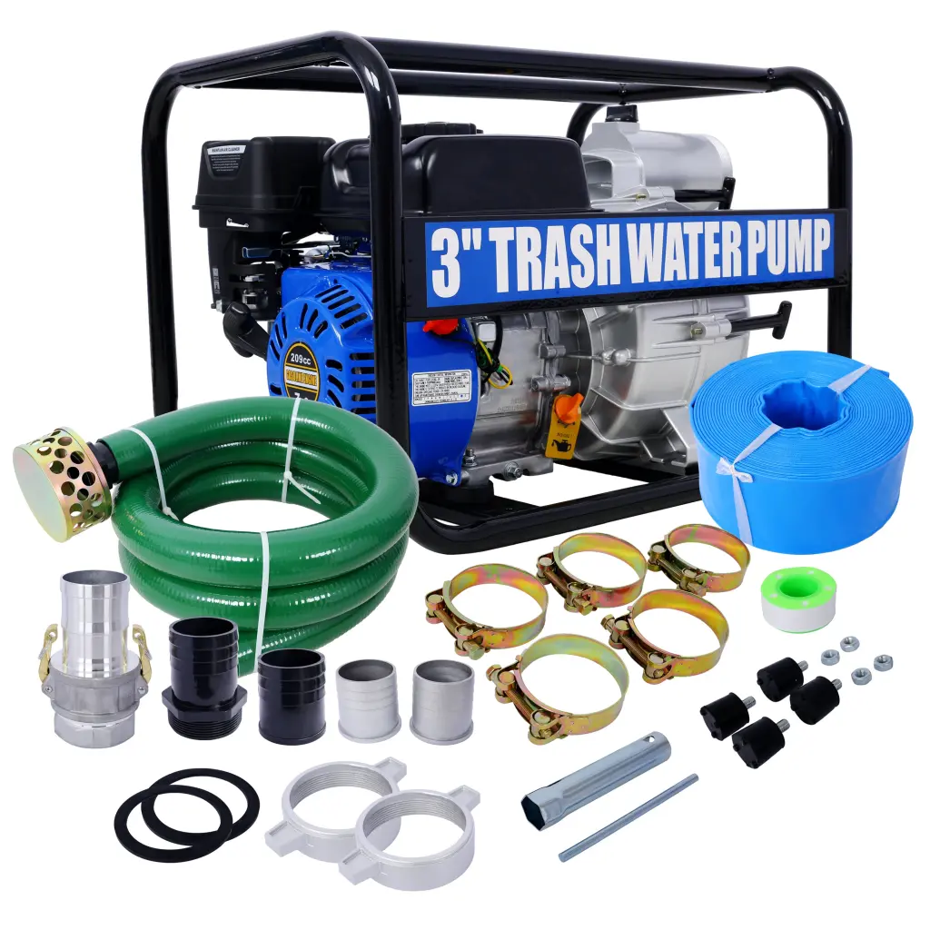 3 Inch Trash Pump 209Cc 7Hp 4 Stroke OHV Engine Gas Powered Full Trash Pump g-h