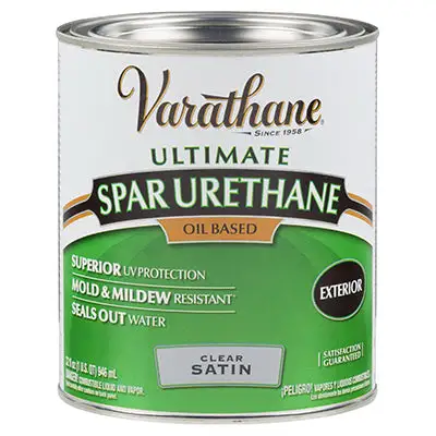 Varathane 242183H 1 Quart Crystal Clear Spar Urethane Exterior Oil Based Satin (Pack 2)