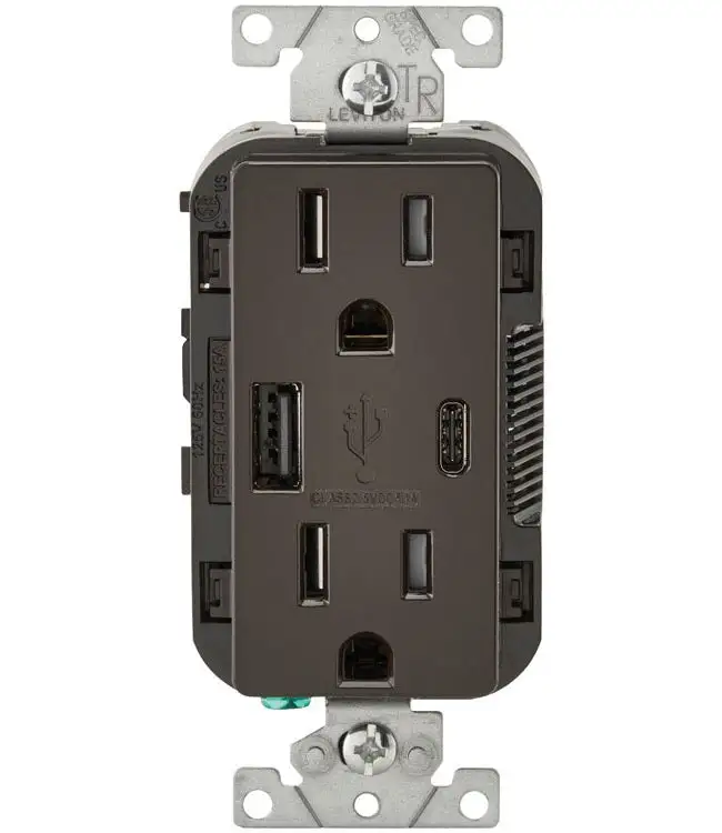15 Amp 125V Decora Receptacle USB Charger - Best Professional Electrical Tool Leviton