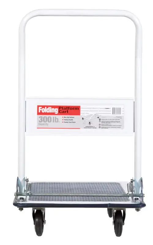 Apex 300 lb Capacity White Steel 4-Wheel Utility Cart