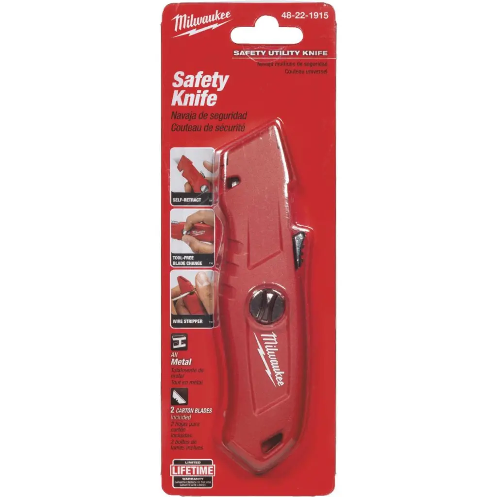 Milwaukee Self-Retracting Straight Utility Knife Precision Cutting