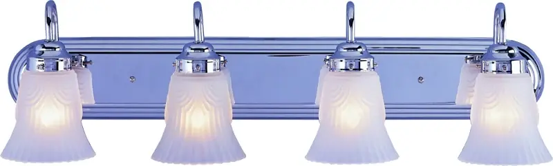 Boston Harbor RF-V-027-CH-3L Vanity Portable Fixture, 60 W, 4-Lamp, A19 or CFL Lamp, Steel Fixture, Chrome Fixture