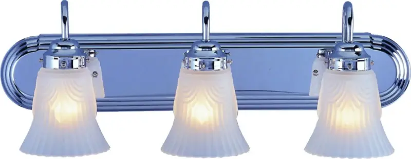Boston Harbor RF-V-028-CH Vanity Portable Fixture, 60 W, 3-Lamp, A19 or CFL Lamp, Steel Fixture, Chrome Fixture
