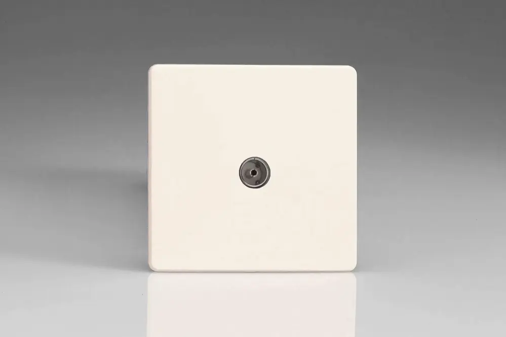 Varilight Primed Ready to Paint Flat Plate Screwless 1-Gang TV Socket, Co-Axial