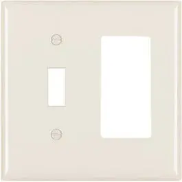 Almond 1-Toggle & 1 Decorator Opening Nylon Wall Plate Legrand - Pass u0026 Seymour