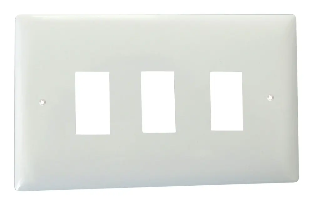 Varilight XOPGY3 PowerGrid Polar Ivory 3 Gang Grid Plate (Twin Plate)