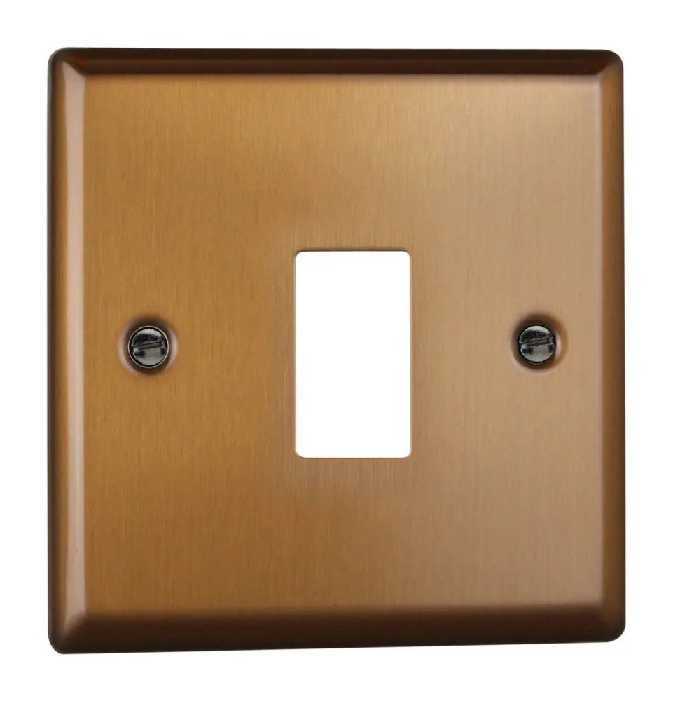 Varilight XYPGY1.BZ Urban Soft-touch Bronze 1-Gang PowerGrid Plate (Single Plate) Wall Gasket