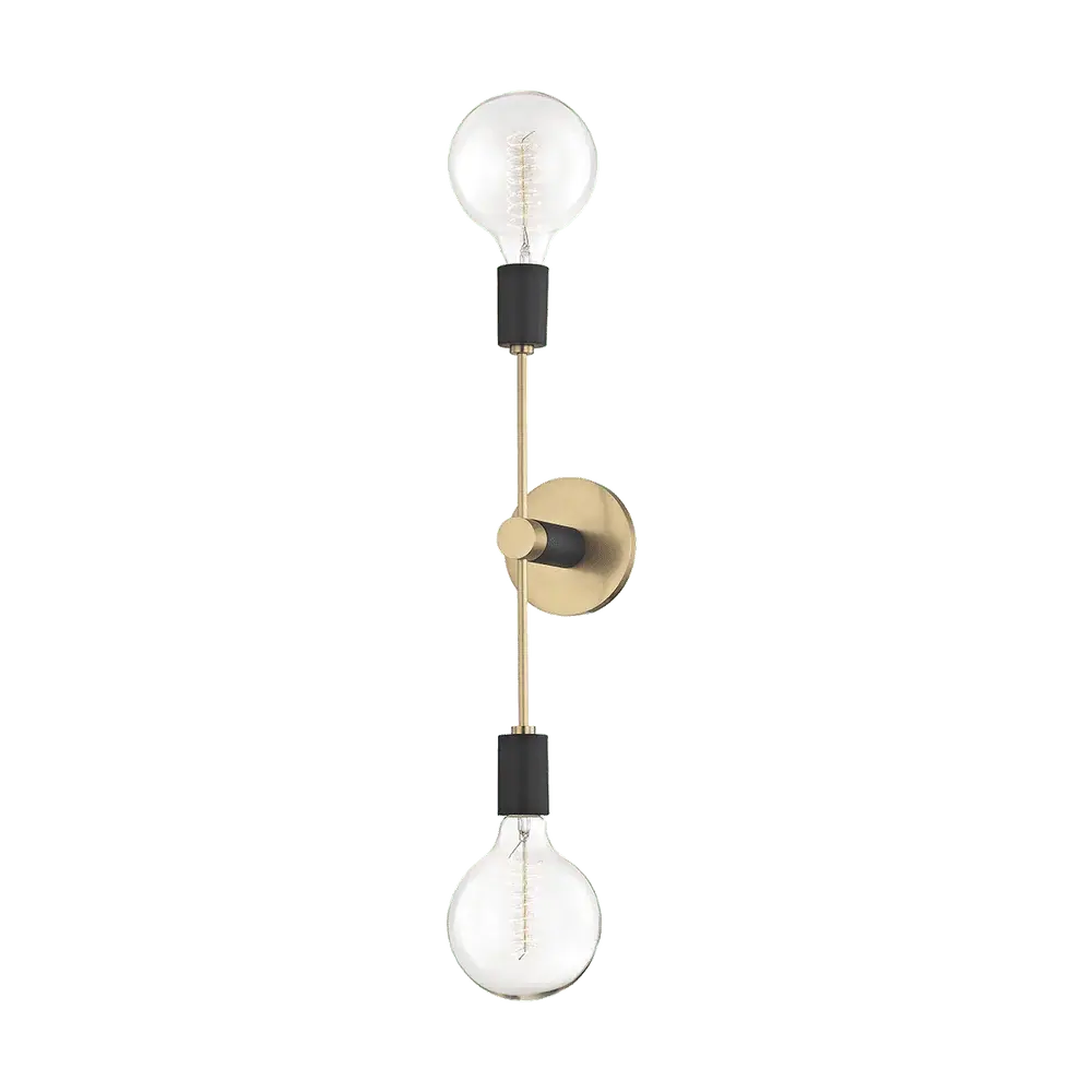 Astrid 2 Light Wall Sconce - Aged Brass | Outlet