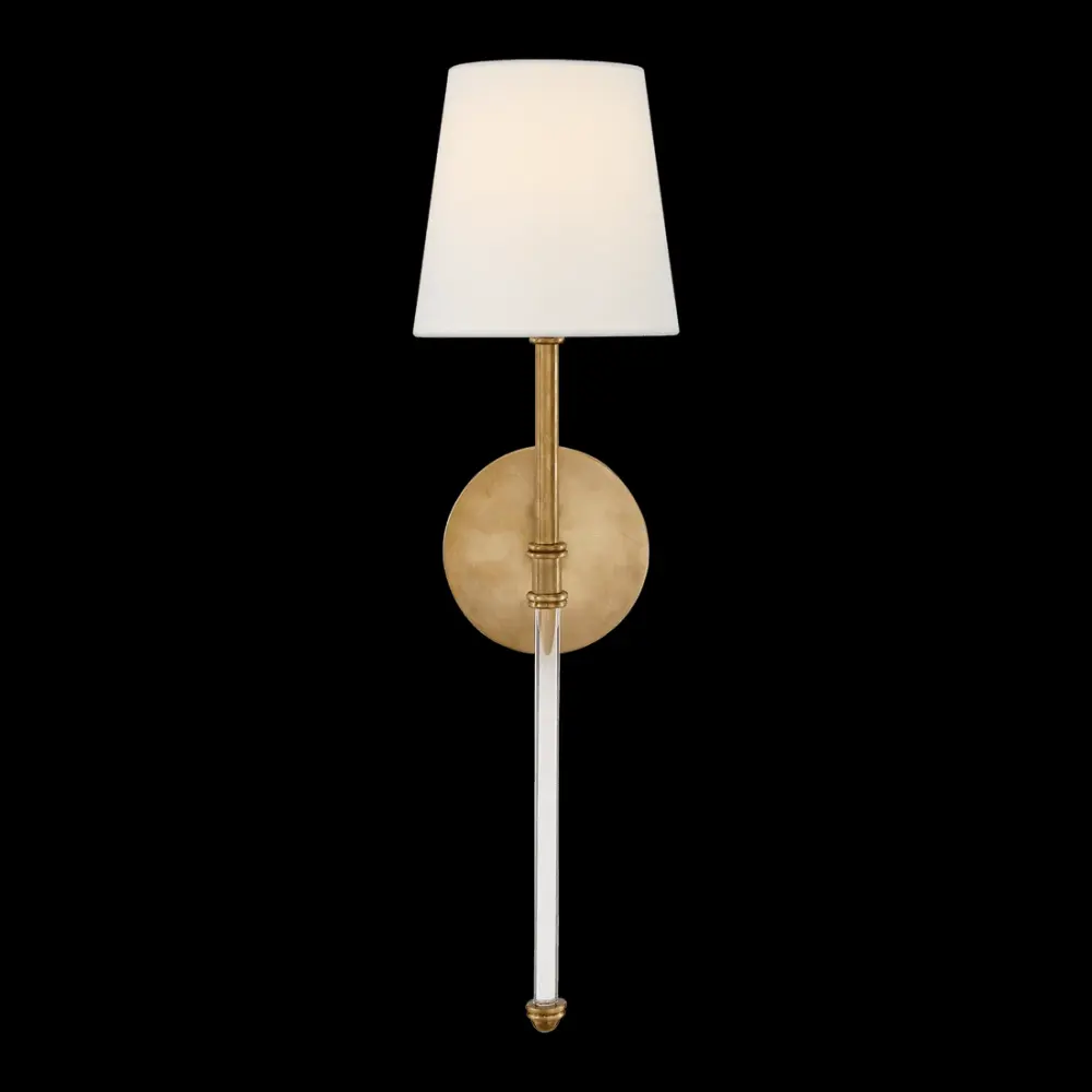 Camille Sconce - Antique Brass Flax Shade