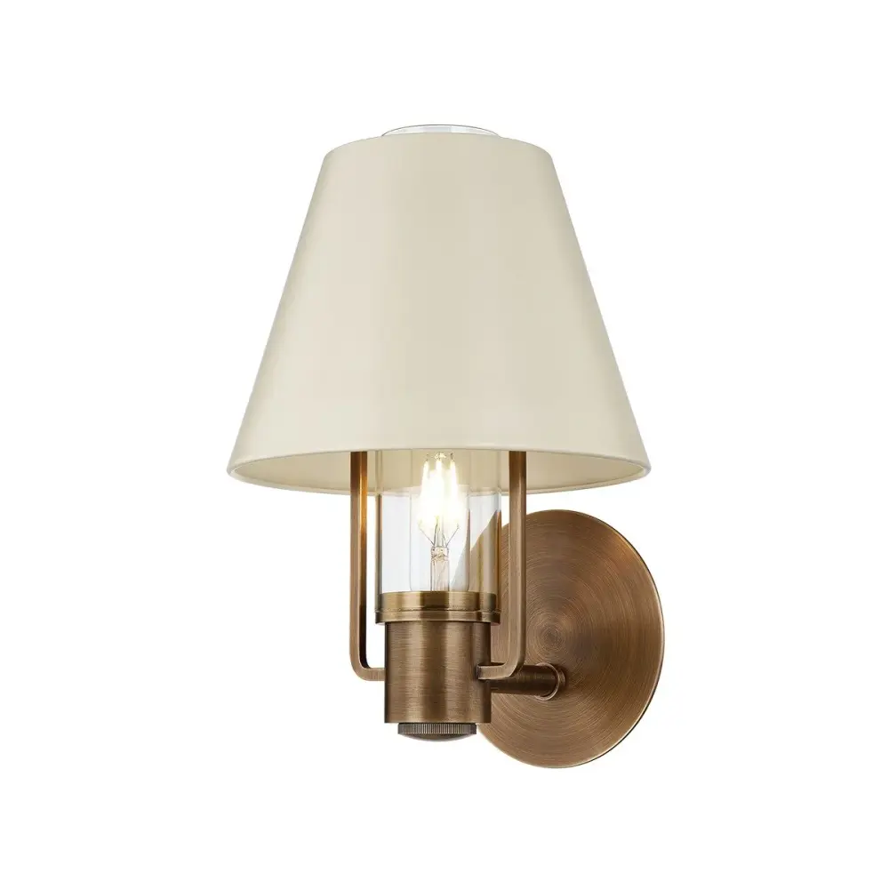 Kindle 1 Light Wall Sconce - Patina Brass & Gentle Sand