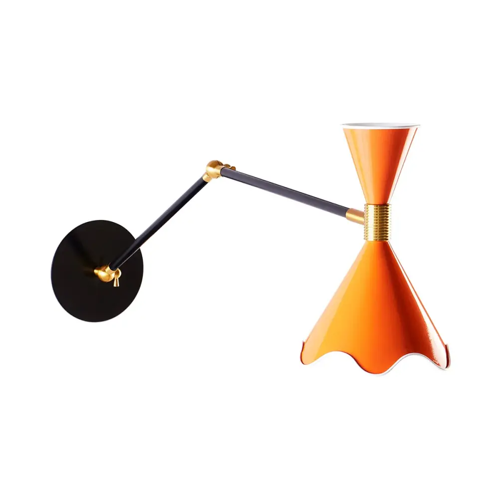 Ripple Articulating Wall Sconce - Peach & Black Hallway or Stairway