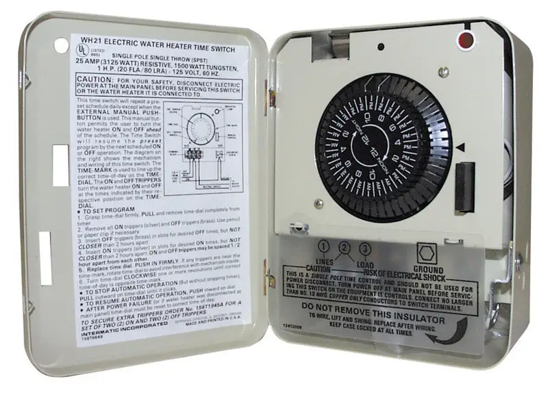 Intermatic Indoor Electric Water Heater Timer 250 V Gray Energy Savings