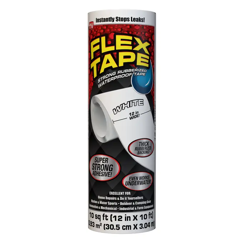 Flex Seal 12 Inch x 10 Foot White Waterproof Repair Tape Emergency Fixes Flex Seal Family of Products