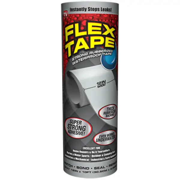 Flex Tape TFSGRYR1210 Rubberized Waterproof Tape Gray 12x10 As Seen On TV