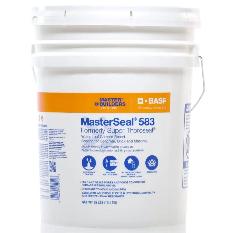 BASF MasterSeal White Cement Based Waterproof Coating Sealer 35 lbs 300 sq ft Coverage