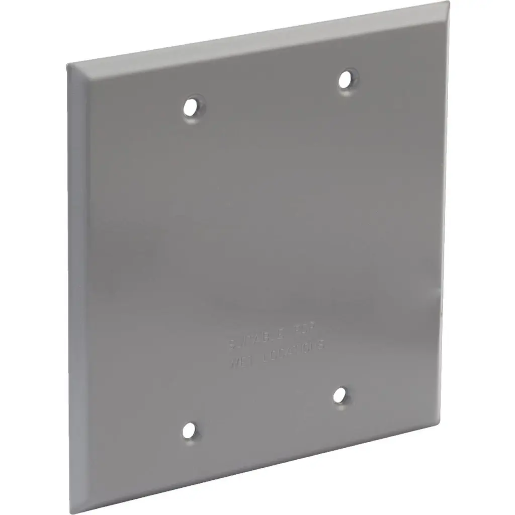 Bell 2-Gang Aluminum Gray Blank Weatherproof Outdoor Box Cover