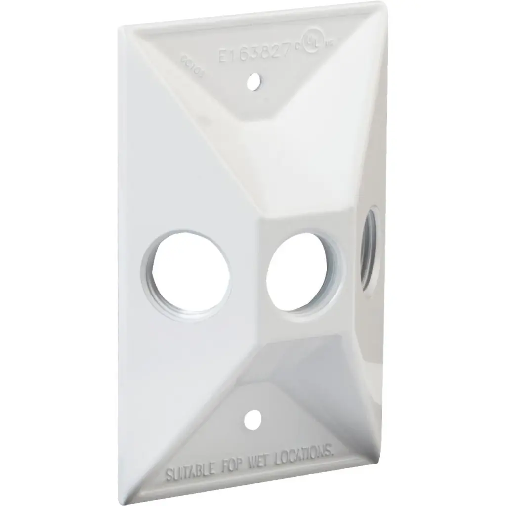 Bell 3-Outlet Zinc White Weatherproof Electrical Outdoor Box Cover