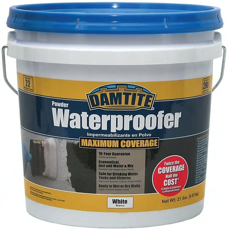 Damtite 01211 Powder Waterproofer, Alabaster, Powder, 21 lb Pail