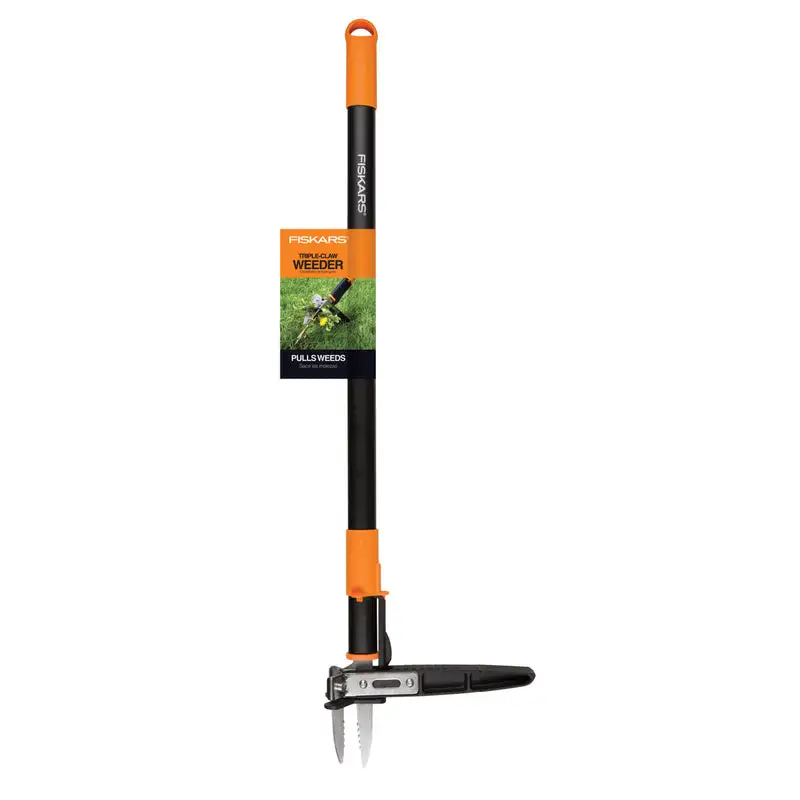 Fiskars Triple Claw Weeder Steel Construction and 39 Inch Handle