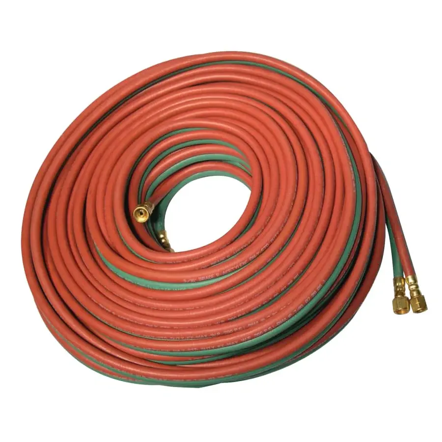 Best Welds Grade T Twin-Line Welding Hose, 1/4 , 25 ft, BB Fittings, Fuel Gases and Oxygen