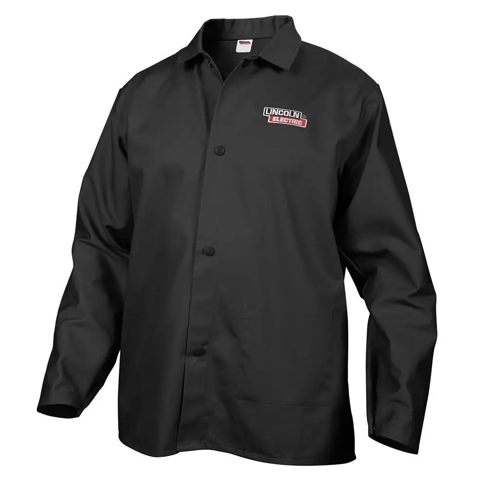 Lincoln Electric KH808L Flame Retardant Polyester Welding Jacket Large Black Safety