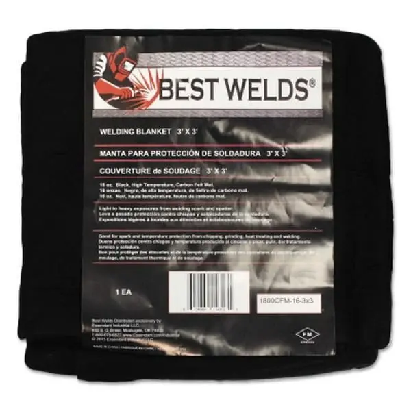 BEST WELDS 902-1800CFM-16-6X8 - Welding Blanket, 8ft x 6ft, Carbon Fiber, Mat, Black, 16