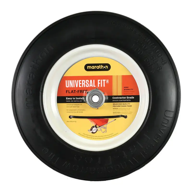Marathon Universal Fit 8 . D X 14.5 . D 300 lb. cap. Centered Wheelbarrow Tire Polyurethane 1 pk