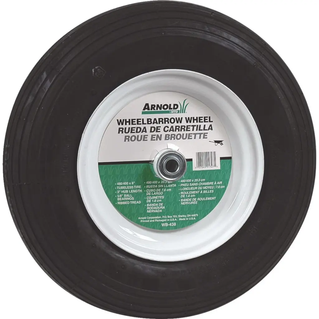 Arnold 16 x 480/400-8 . Pneumatic Wheelbarrow Wheel 3 . Hub