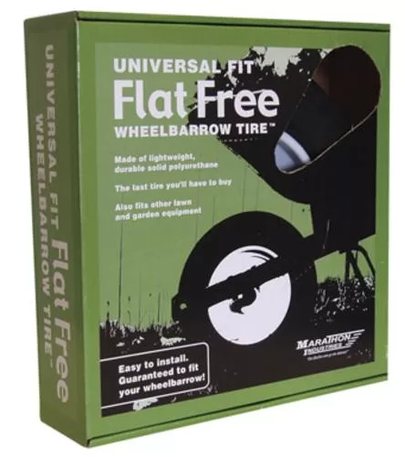 Marathon 00265 Universal Fit Flat Free Wheelbarrow Tire - 14.5 Inch