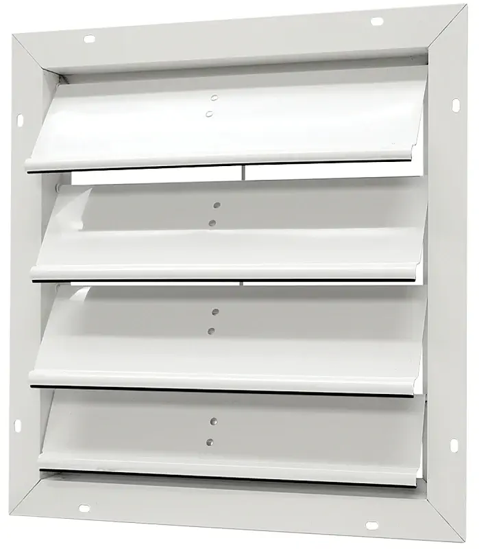 Master Flow SGM20 Power Vent Self-operating Shutter, 19-1/4 W, Aluminum, White